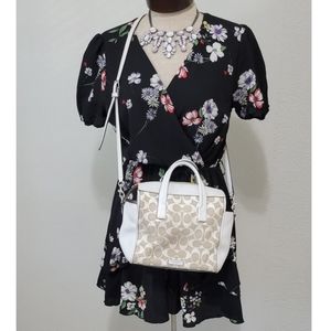 Coach Bleecker Khaki Vachetta Signature Mini Riley